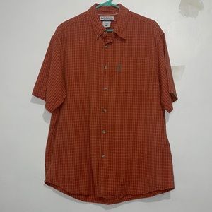 Size L Men’s Vintage Columbia Orange Button Down Shirt